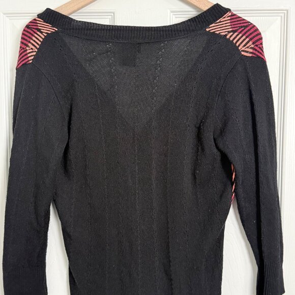 Y2K Blouse Womens Small Long Sleeve Vintage USA Red Orange Witchy Grunge Gothic - Picture 6 of 14